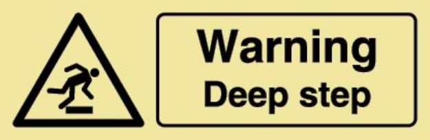 Warning Deep step sign 